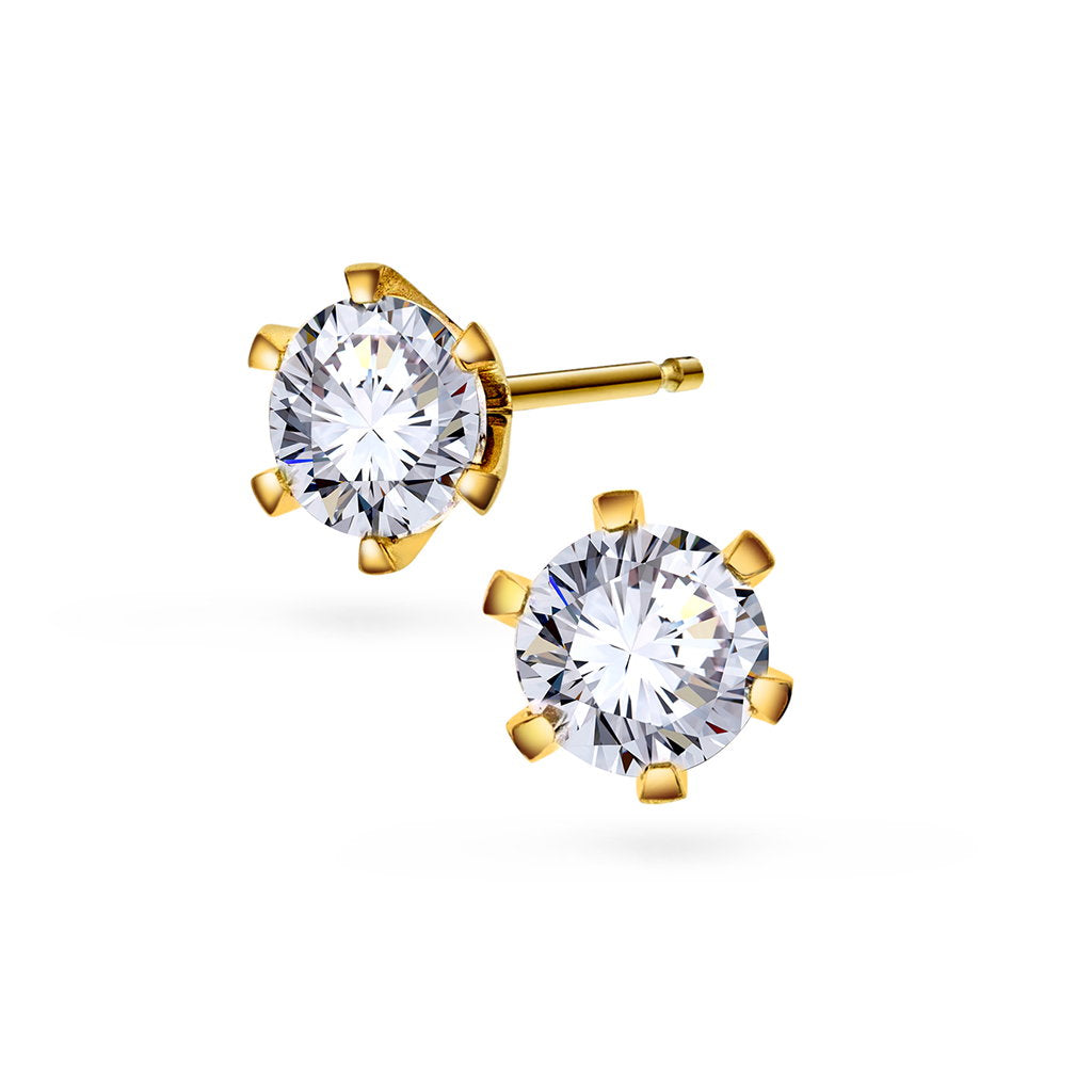 Gems Contessa øredobber i 14 karat gult gull med labdiamant 6,5 mm, bilde 1 av 4