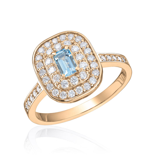 Ring New York 0,50ct TWSI Akvamarin 14K gult gull Artikkelnr: 57386 - Bjerveur.noRing New York 0,50ct TWSI Akvamarin 14K gult gull Artikkelnr: 57386