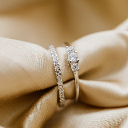 Ring i 925 sølv med zirkonia, 2-i-1, bredde 5 mm, bilde 5 av 6