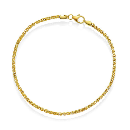 Hvete armbånd i 14 karat gult gull 2,1 mm, 19 cm, bilde 1 av 3
