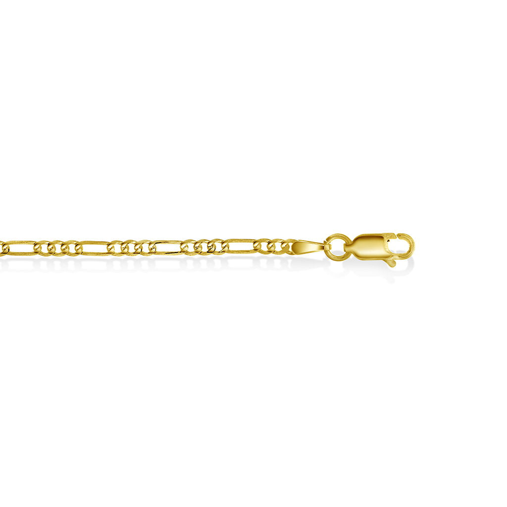 Figaro halskjede i forgylt sølv 2,4 mm, 45 cm