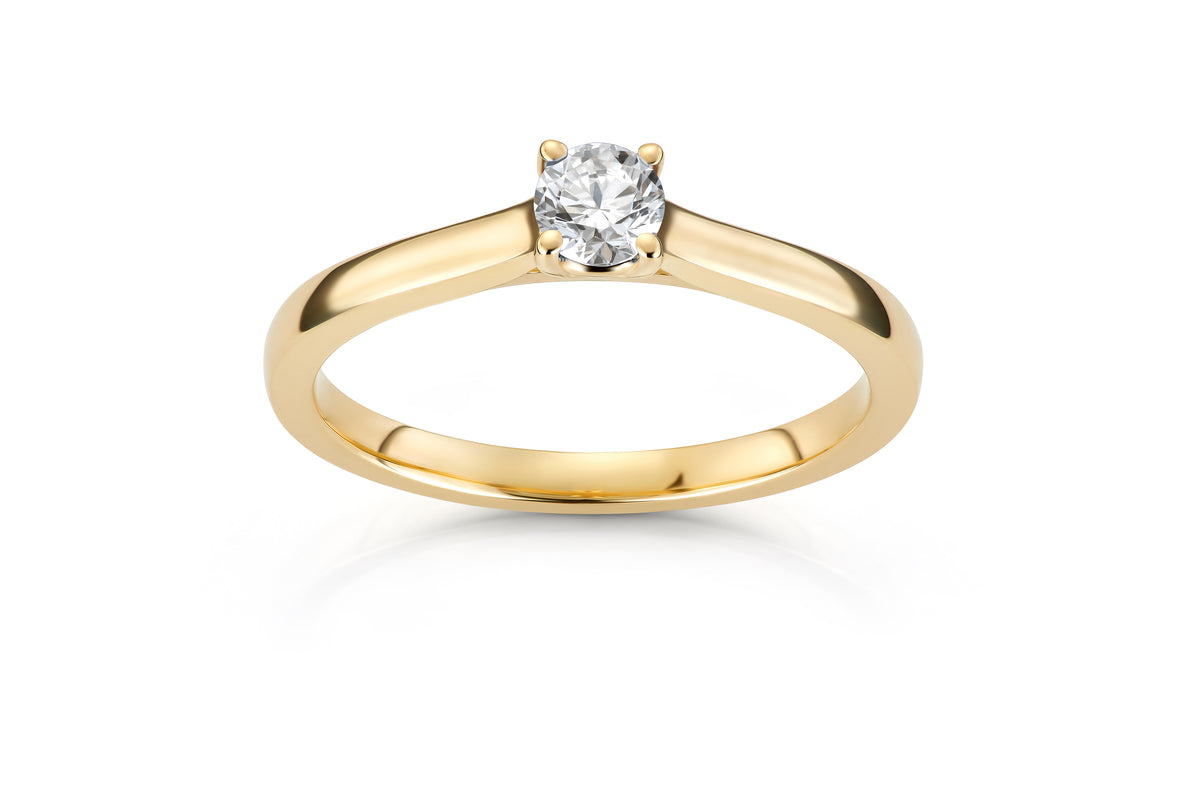 Svolder ring i 585 gult gull med labdiamant 0,31 ct