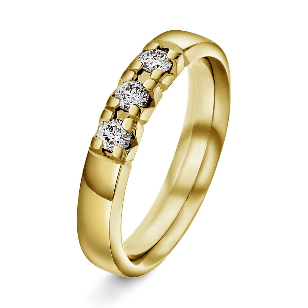 Beta alliansering i gult gull med diamant 0,30 ct, bilde 1 av 3
