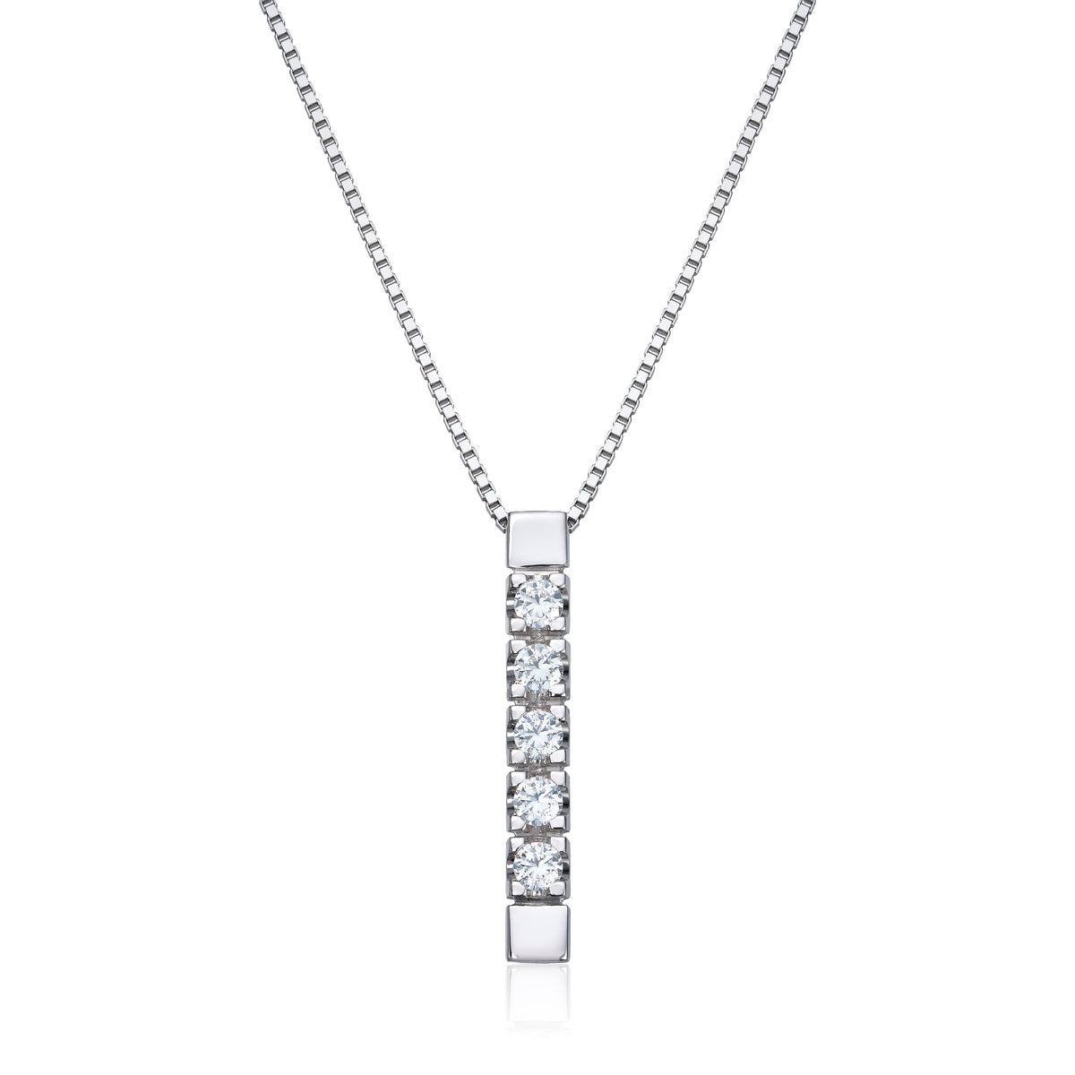 Allianse anheng i 585 gull med 5 diamanter 0,5 ct GTW/VS, bilde 2 av 2