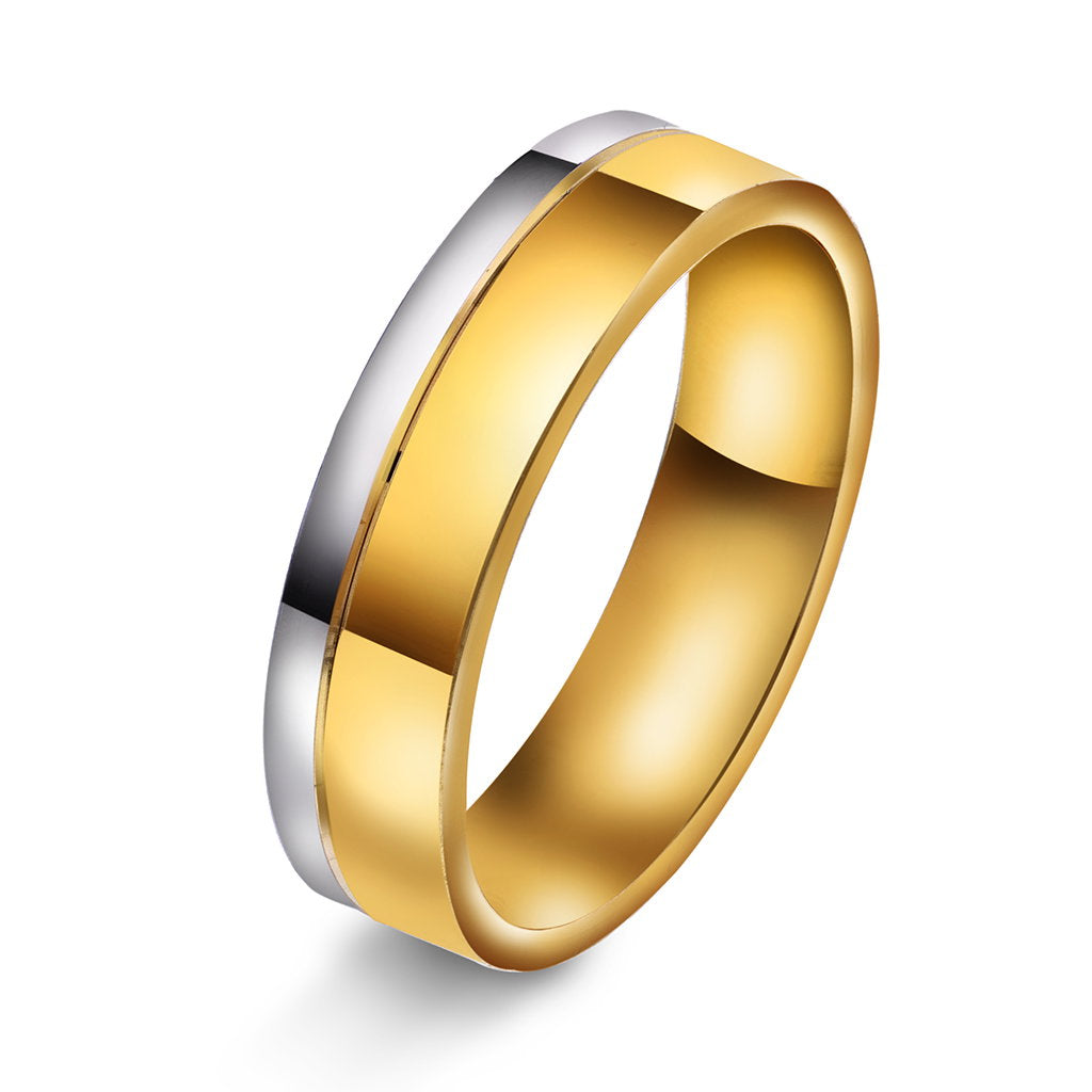 Forever giftering i rhodinert tofarget gull, 6 mm, bilde 1 av 2