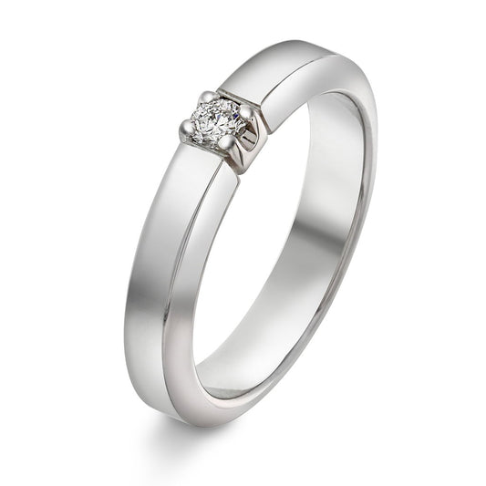 Sigma ring i 14 karat hvitt gull med diamant 0,10 ct, 4,2 mm, bilde 1 av 3