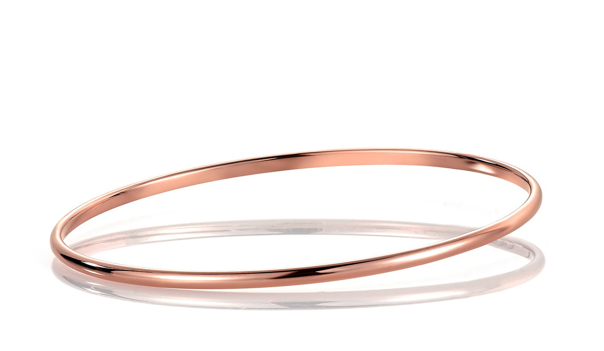 Armring i 585 rosé gull, buet profil 2,5 mm, str 57