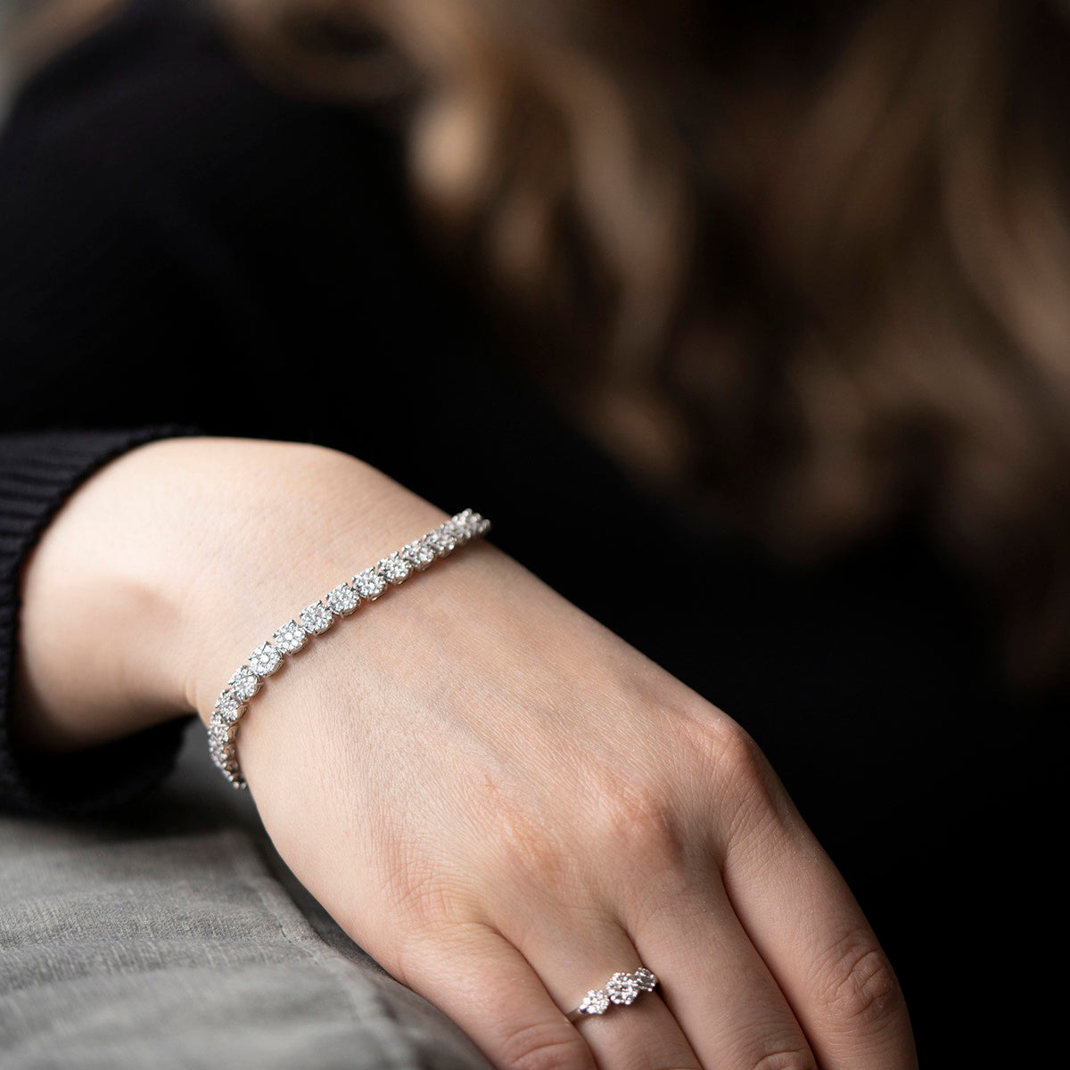 Armbånd i 14 karat hvitt gull med diamanter 5,00 ct, bilde 2 av 4
