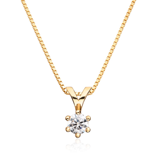 Svolder Margrete anheng i 585 gull med diamant 0,15 ct HWE/SI, bilde 1 av 2
