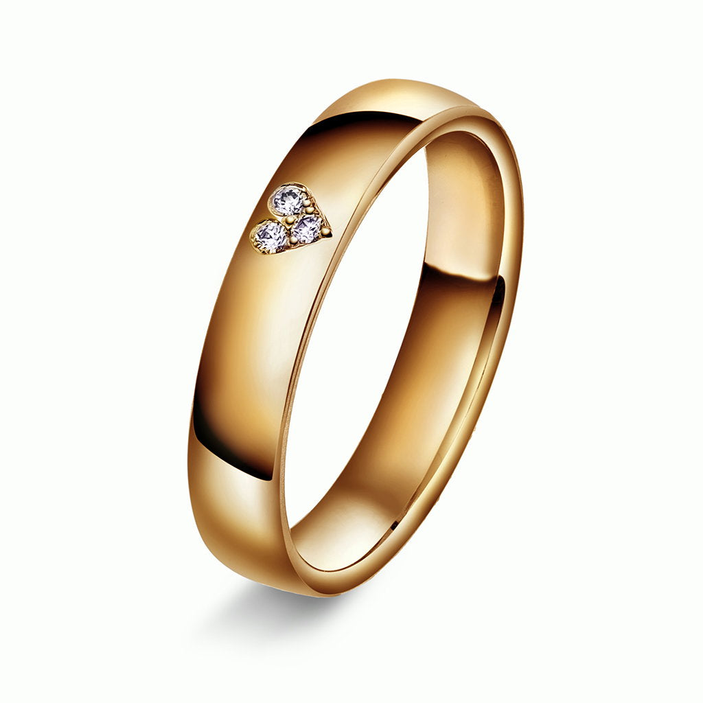 Forever giftering i 14 karat gull med diamant 0,03 ct, 4 mm, bilde 3 av 3