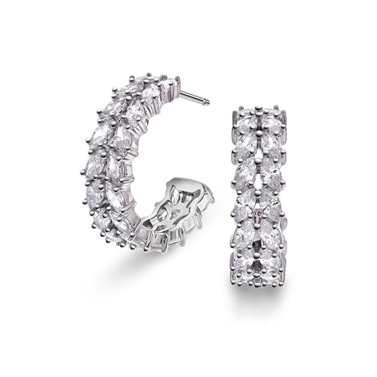 Glam øredobber i 925 sølv med zirkonia, Crown, 23 mm, bilde 1 av 4