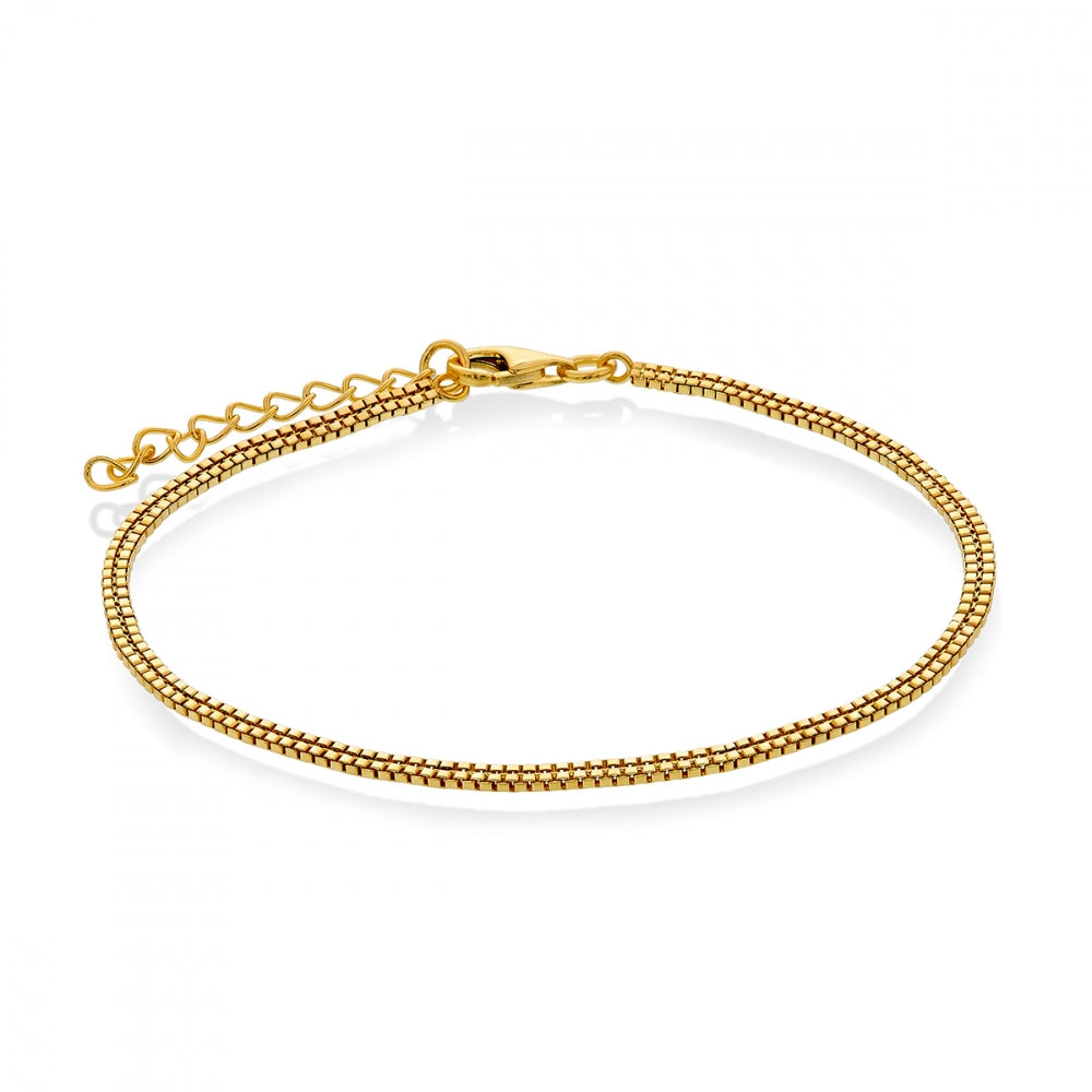 Armbånd i forgylt sølv 17+3 cm