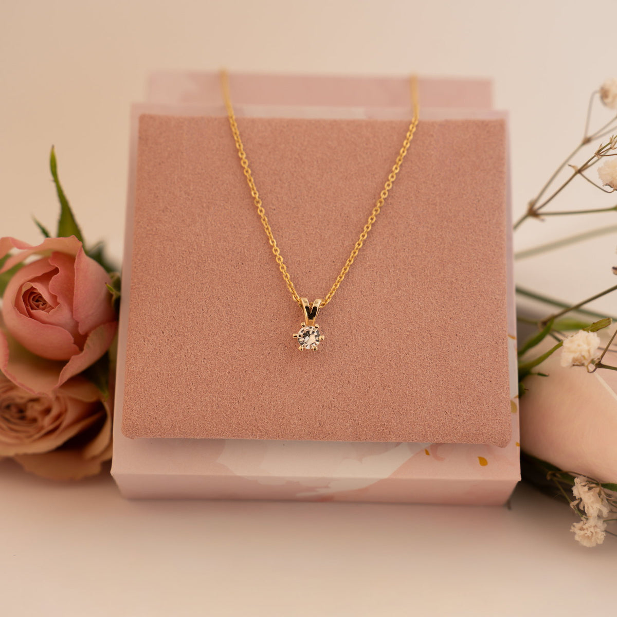 Vida anheng i gull med diamant 0,20 ct