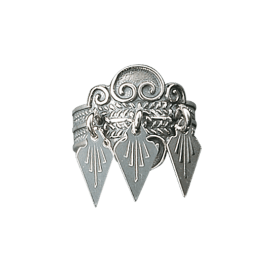 Bunadsring med spirlauv, oksidert 317104