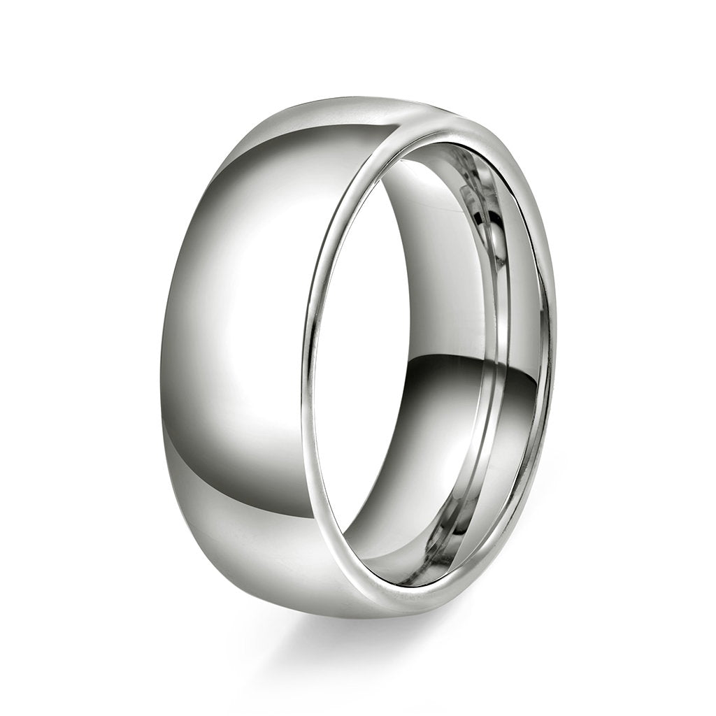 Ring i 14 karat hvitt gull, hvelvet/buet, polert, bilde 6 av 6