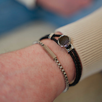 Armbånd i børstet stål 4,5 mm, 22 cm, bilde 3 av 5