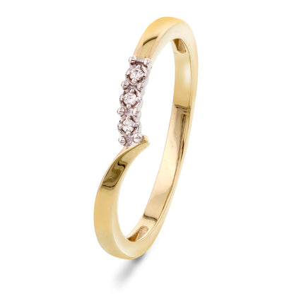 Ring i 585 gult gull med diamanter 0,02 ct, bilde 1 av 4
