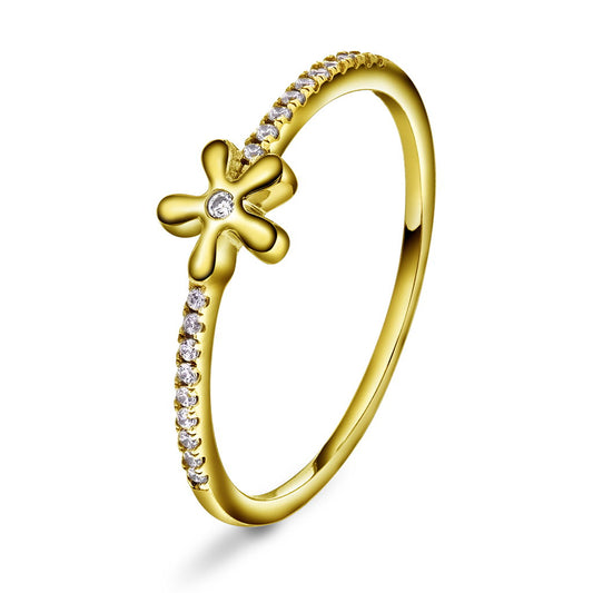 Bloomie ring i forgylt sølv med zirkonia 6 mm, bilde 1 av 2