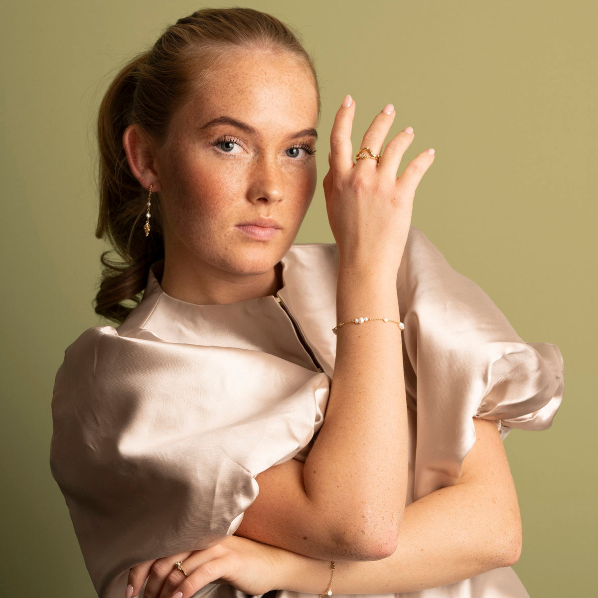 Shapes Fairy armbånd i forgylt sølv med ferskvannsperler, bilde 3 av 4