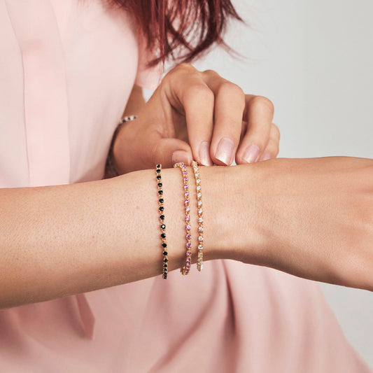 Armbånd med sort zirkonia, nr. 992466