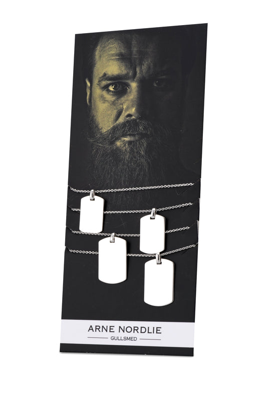 Anheng i rhodinert sølv, 2 militærbrikker 25 x 17 mm, bilde 1 av 4