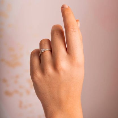 Ring i 585 gult gull med diamanter 0,20 ct, bilde 3 av 3