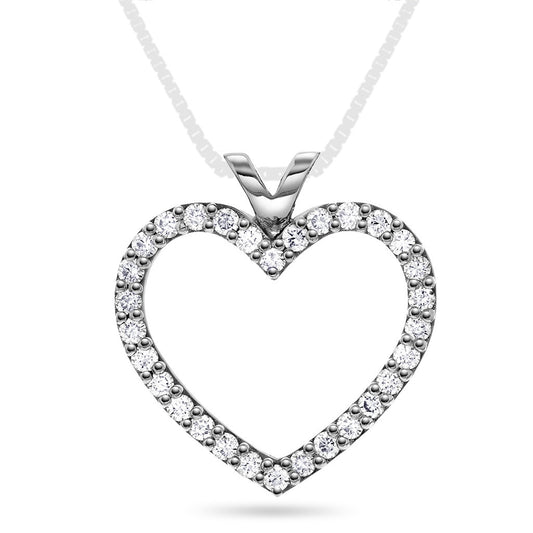 Anheng i 14 karat hvitt gull med diamant 0,90 ct