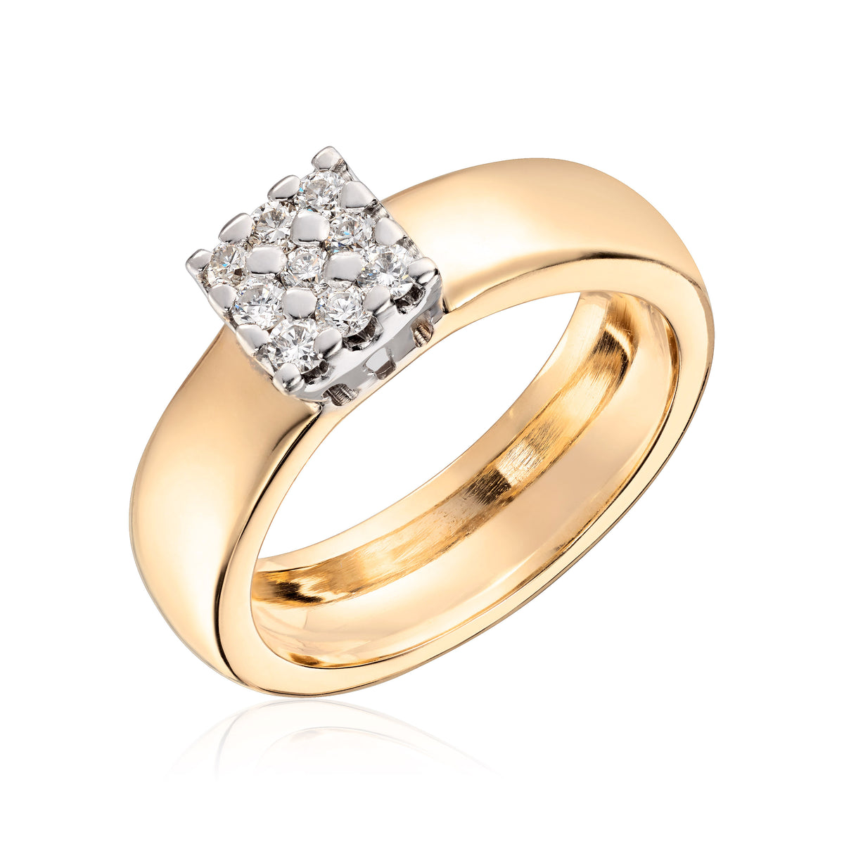 Visholm Design ring i 585 gull med diamant 0,27 ct, hvitt gull