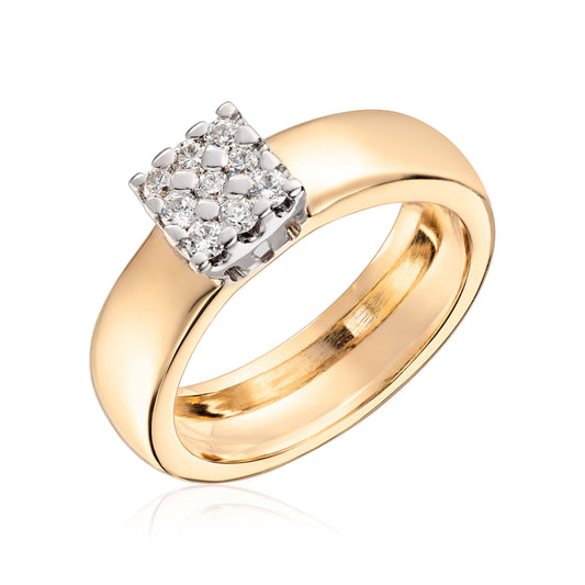 Visholm Design ring i 585 gull med diamant 0,27 ct, hvitt gull