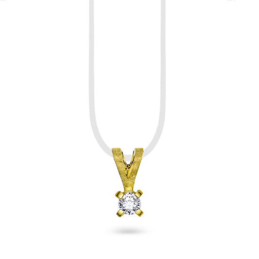 Polaris anheng i 14 karat gult gull med diamant 0,10 ct