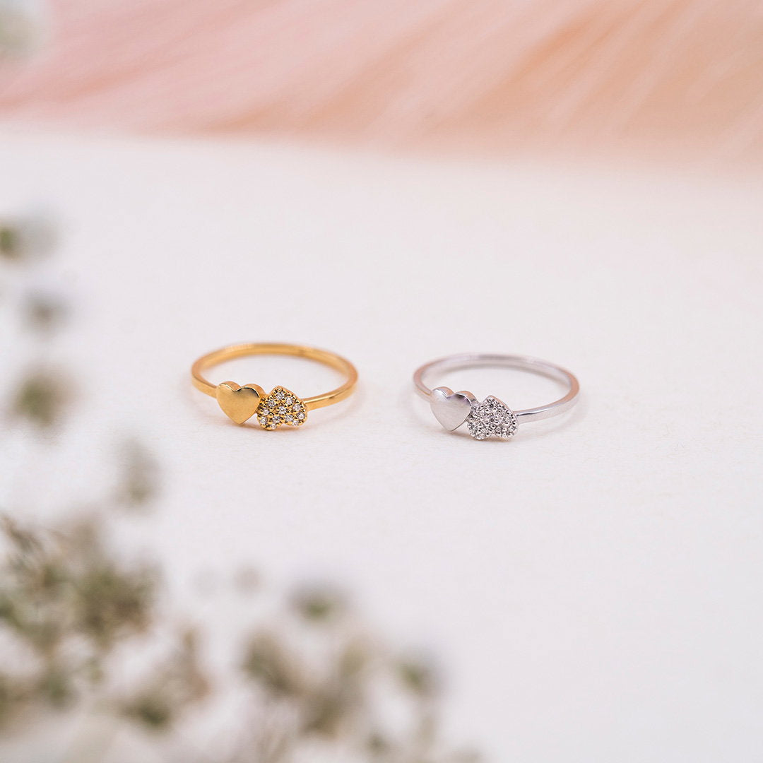 Twinkle hearts ring i rhodinert 925 sølv med zirkonia 4 mm, bilde 3 av 3