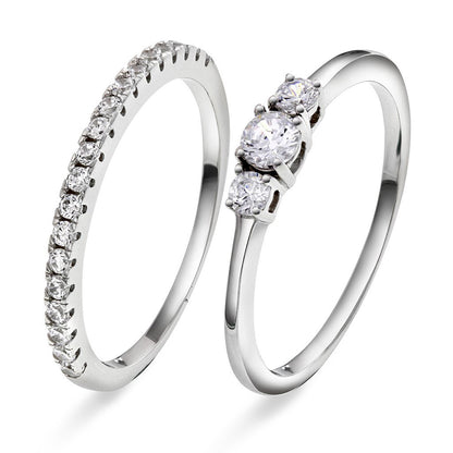 Ring i 925 sølv med zirkonia, 2-i-1, bredde 5 mm, bilde 4 av 6