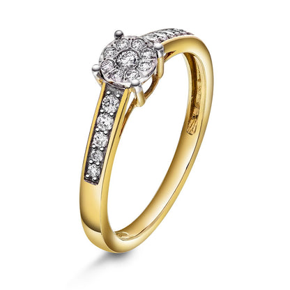 Ring i 585 gult gull med diamanter 0,20 ct, bilde 1 av 3