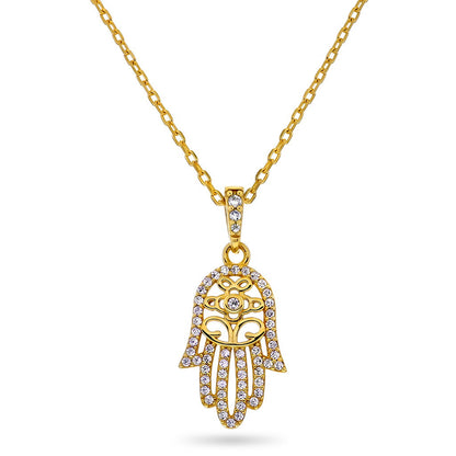 Serenity smykke i forgylt 925 sølv med zirkonia og hamsa, bilde 1 av 6