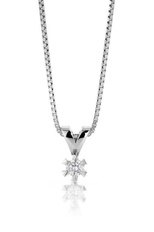 Svolder anheng i 585 gull med diamant 0,15 ct GTW/SI, bilde 2 av 2