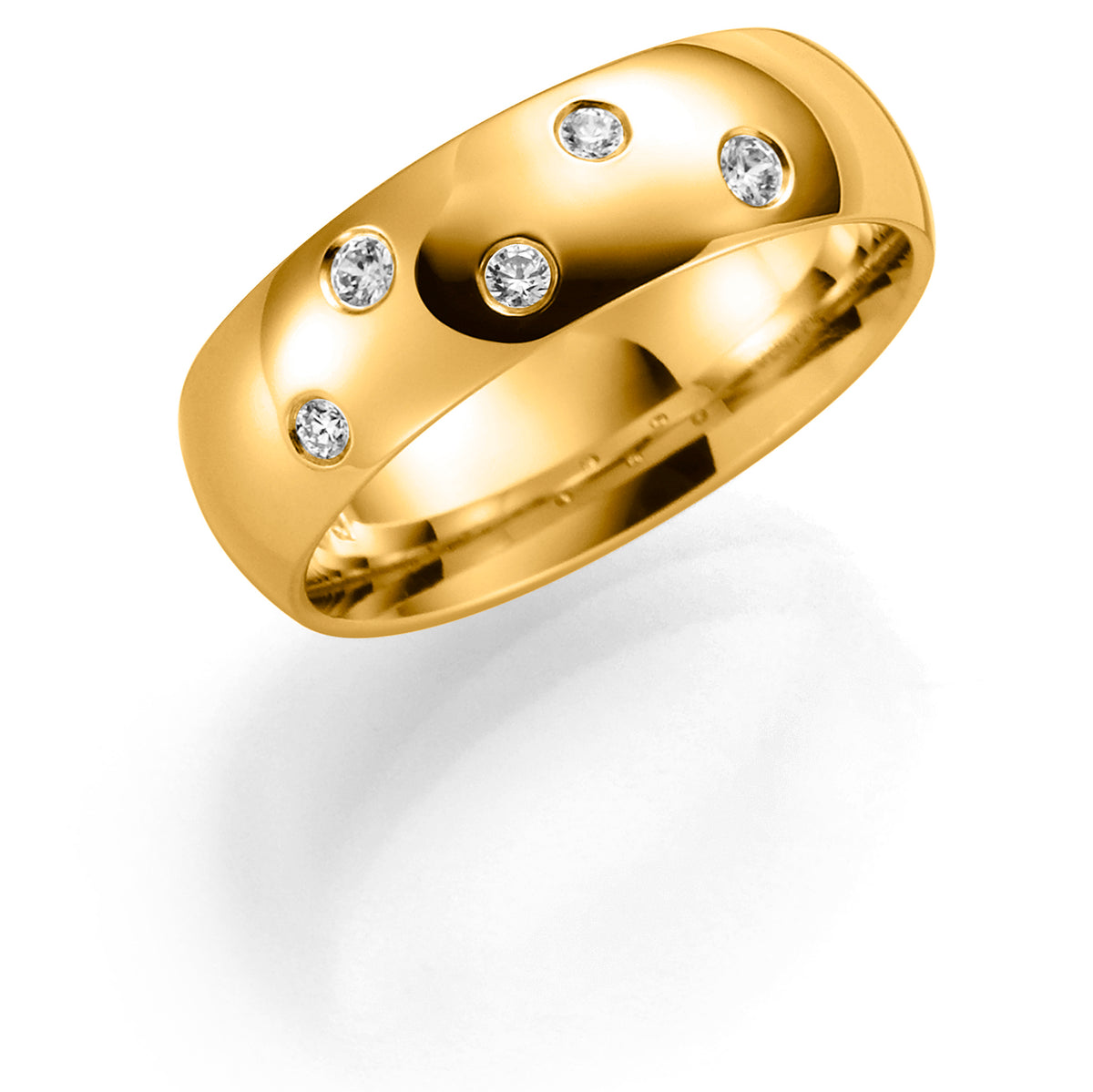 Ring med diamant 0,12 ct, bredde 6 mm, bilde 1 av 4