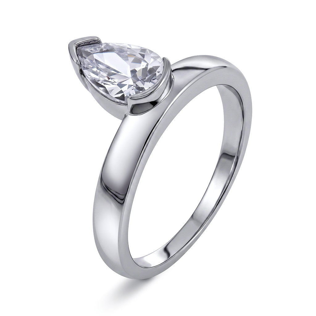 Embrace ring i 925 sølv med zirkonia, dråpe, bilde 1 av 2