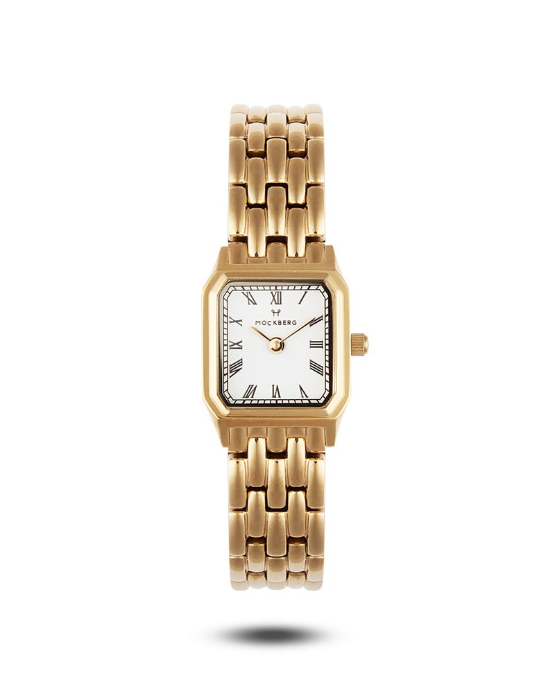 Classic Square Gullfarget Stål / Hvit 18x19mm SKU | MO334 - Bjerveur.noClassic Square Gullfarget Stål / Hvit 18x19mm SKU | MO334