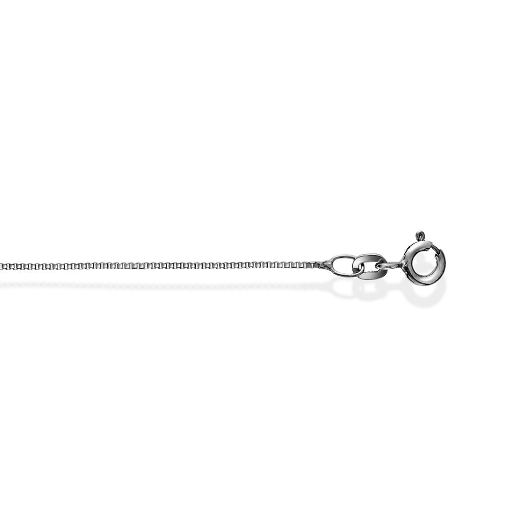 Veneziansk halskjede i 585 hvitt gull 0,8 mm, 40 cm
