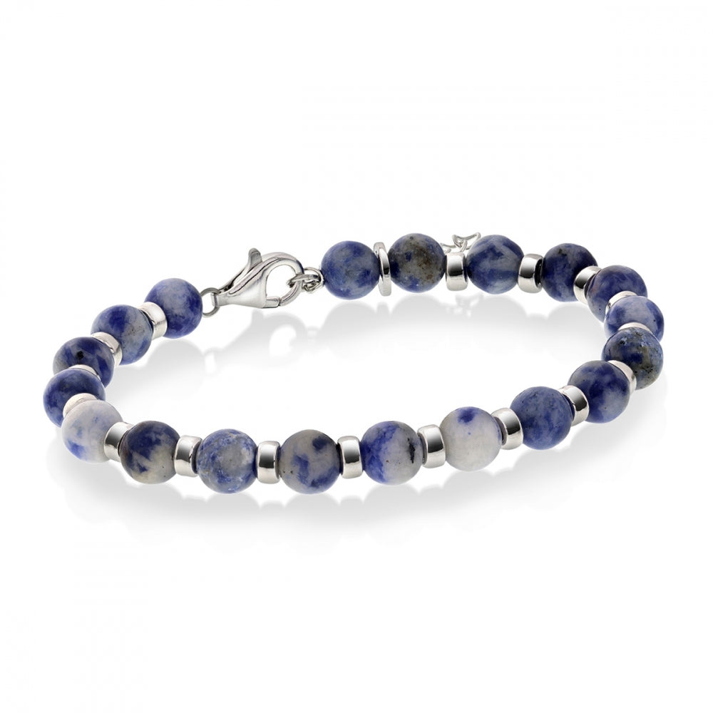 Armbånd i sølv med sodalitt 6 mm, bilde 1 av 2