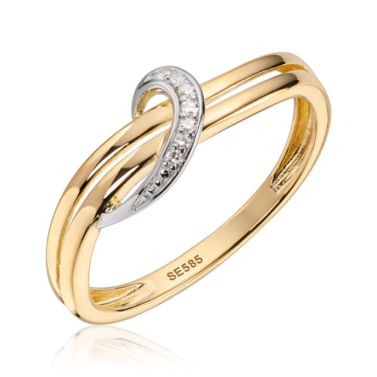 Carmen ring i rhodinert 585 tofarget gull med diamant 6,2 mm