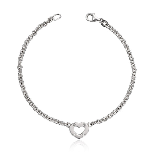 Lene Visholm Armbånd hjerte 0,04ct Wsi hvit 585 Artikkelnr: 16594 - Bjerveur.noLene Visholm Armbånd hjerte 0,04ct Wsi hvit 585 Artikkelnr: 16594