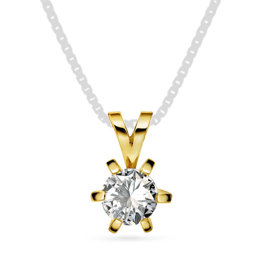 Superstar anheng i 14 karat gult gull med diamant 0,50 ct