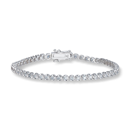 Carmen armbånd i 585 hvitt gull med diamant 2 ct, 17 cm