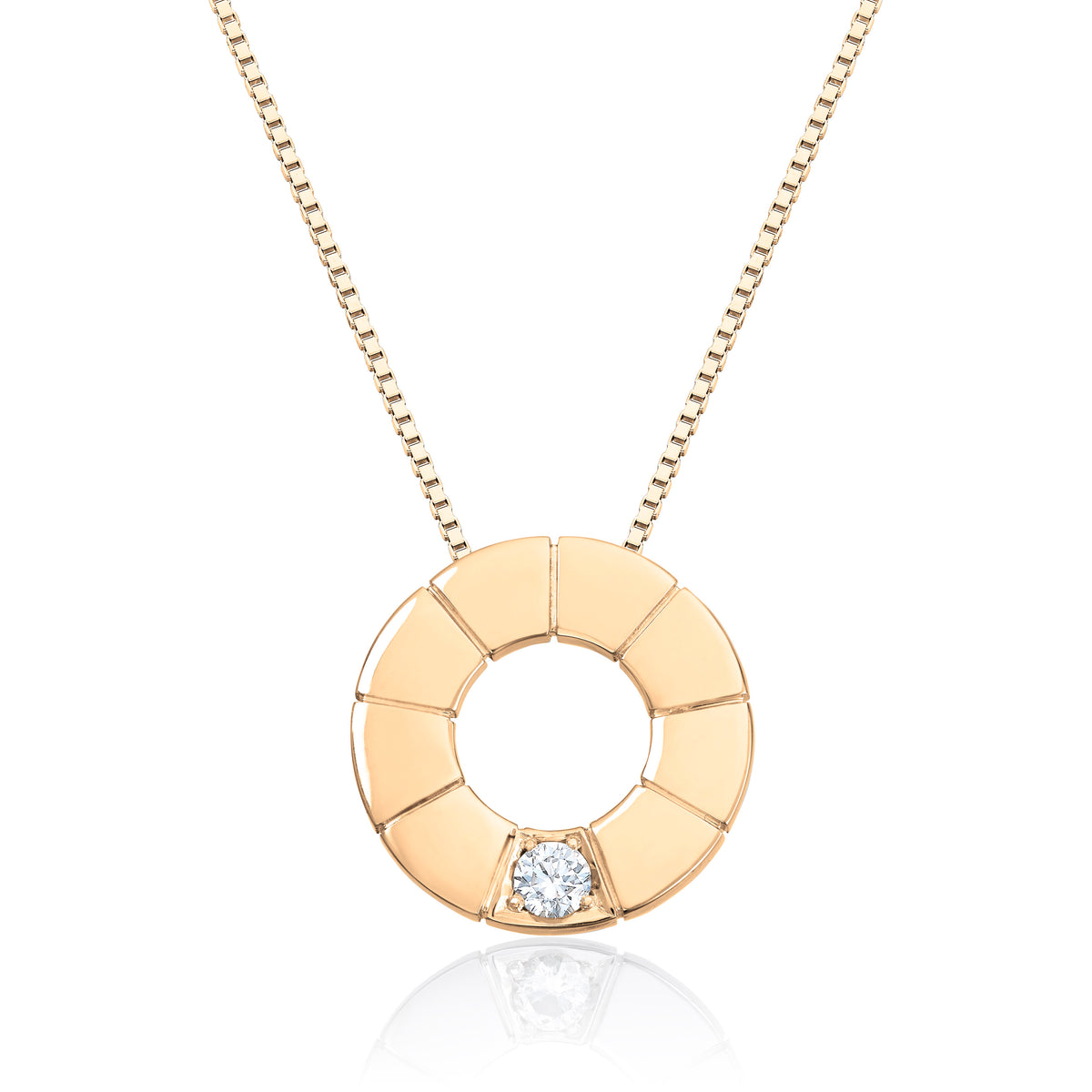 Allianse anheng i 585 gult gull med diamant, 14,2 mm