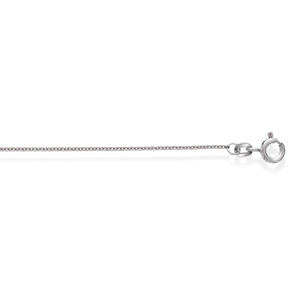 Halskjede i 14 karat hvitt gull, anker 1,1 mm, bilde 4 av 4