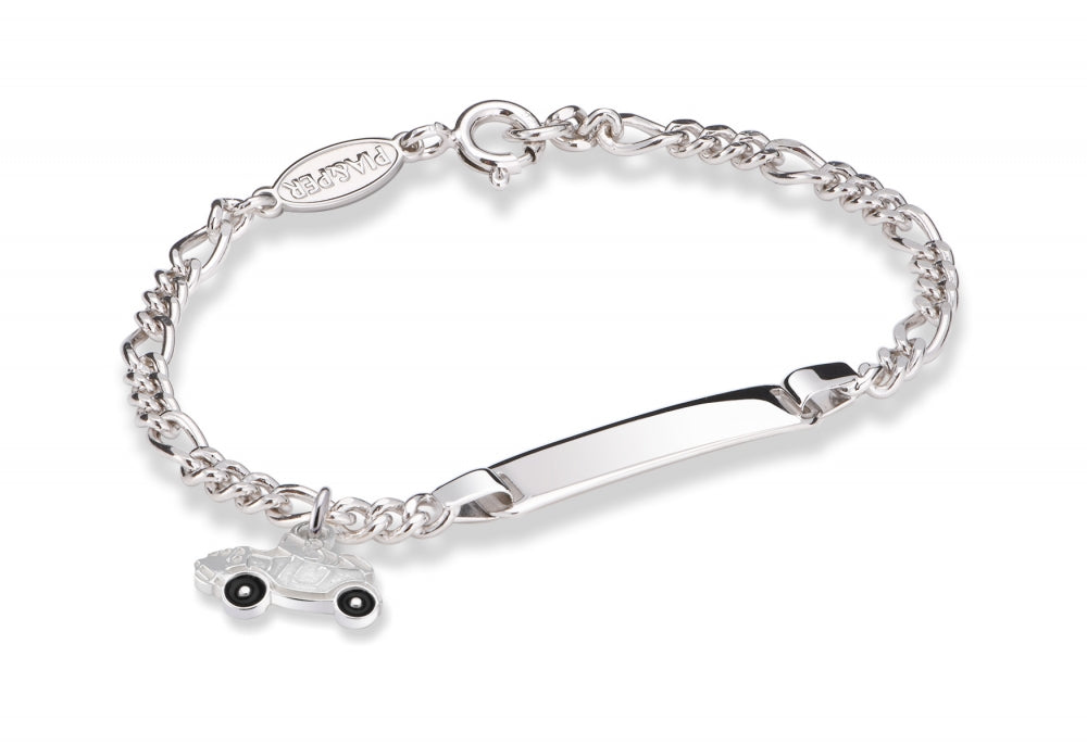 Armbånd i 925 sølv med glassemalje, veteranbil, 15 cm, bilde 6 av 9