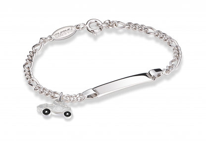 Armbånd i 925 sølv med glassemalje, veteranbil, 15 cm, bilde 6 av 9