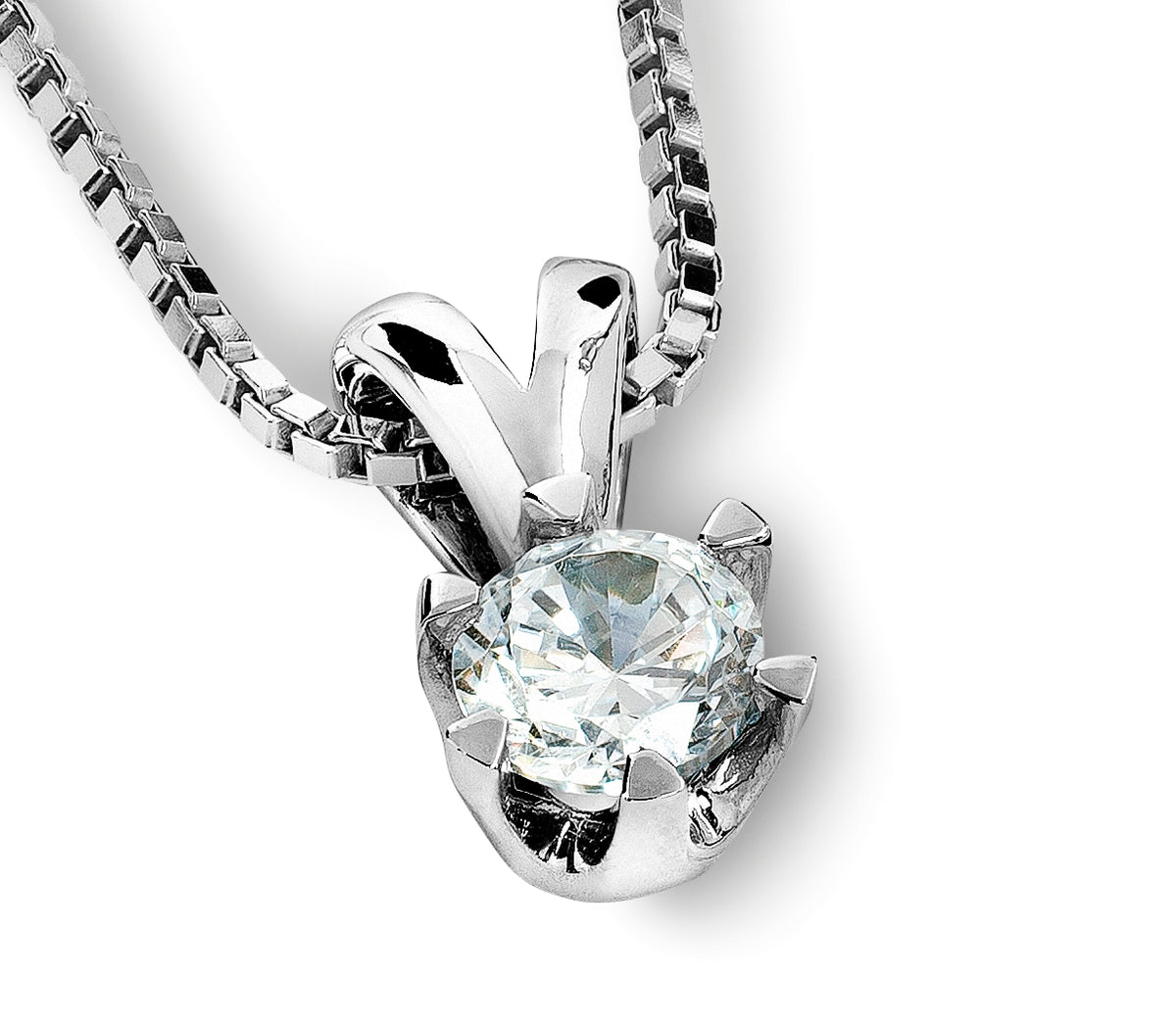 Anheng i 925 sølv med zirkonia 3 mm