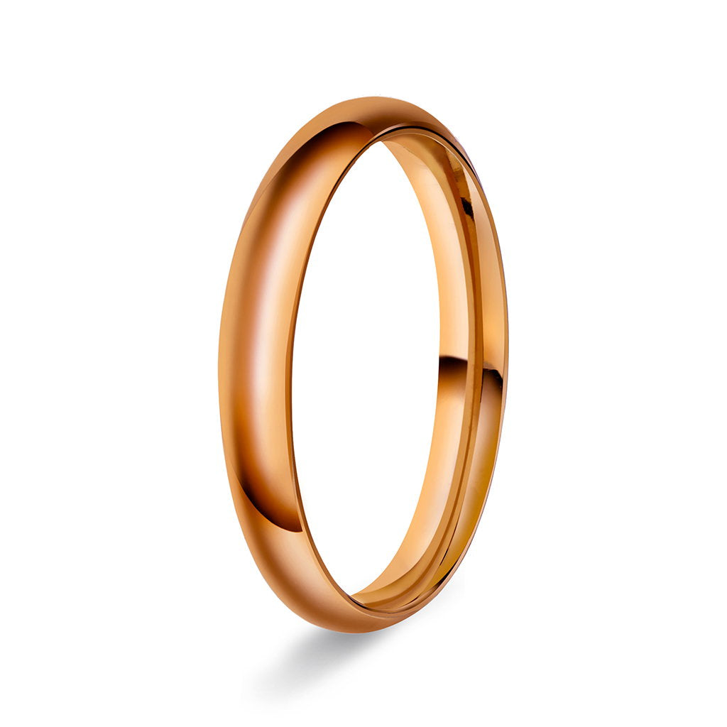 Ring i 14 karat rosé gull, innvendig halvrund/buet, bilde 1 av 6